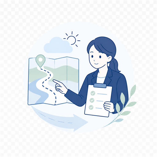 見通しを確認して案内する姿勢を表すアイコン